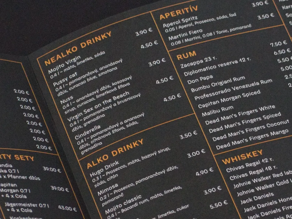 Drink menu for Empire Club — 4