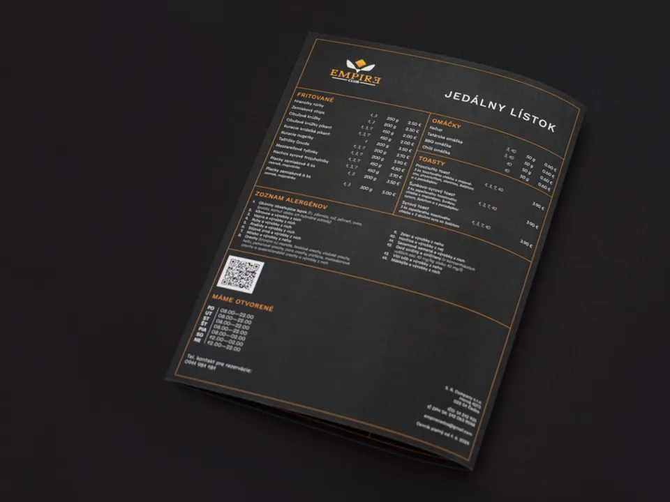 Drink menu for Empire Club — 9